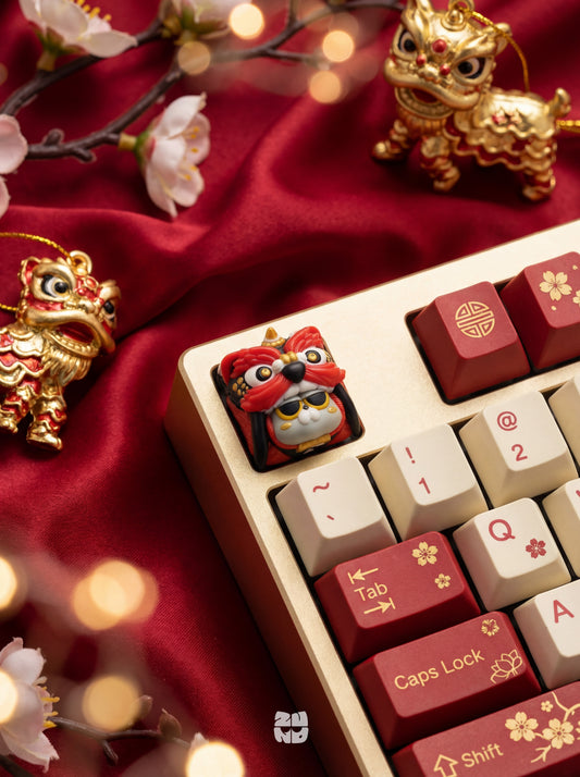 ZUNO CAT – Lion Dance Edition Artisan Keycap